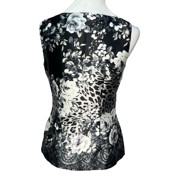 Cache Silky Lace Accents Blouse Gray - Picture 3 of 5